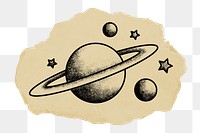 Planet Saturn png sticker, transparent background