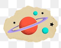 Planet Saturn png sticker, transparent background