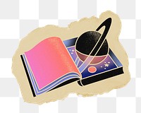 Saturn book png sticker, transparent background