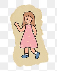 Girl doodle png sticker, transparent background