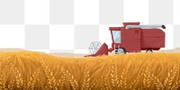 Wheat field png border, watercolor, transparent background