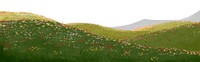 Flower field png border, transparent background