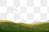 Wind farm png border, transparent background