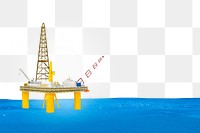 Oil rig png border, transparent background