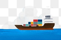 Sea freight png border, transparent background