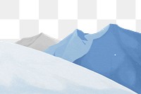 Snow mountains png border, transparent background