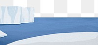 Arctic landscape png border, transparent background