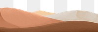 Watercolor desert png landscape border, transparent background