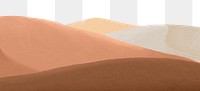Watercolor desert png landscape border, transparent background