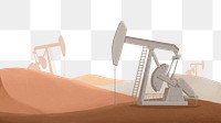 Oil patch png desert border, transparent background