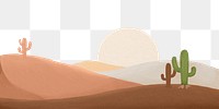 Wild west png desert border, transparent background