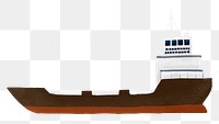 Cargo ship png sticker, transparent background