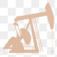 Oil patch silhouette png sticker, transparent background