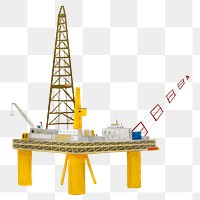 Offshore oil rig png sticker, transparent background