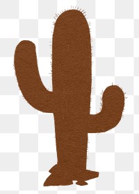 Cactus silhouette png sticker, desert plant, transparent background