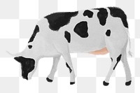 Dairy cattle, cow png sticker, watercolor animal illustration, transparent background