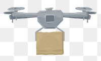 Delivery drone png sticker, transparent background