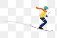 Skiing man png sticker, transparent background