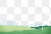 Wind farm png border, transparent background