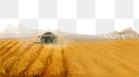 Farming field png border, watercolor, transparent background