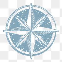 Compass badge png sticker, transparent background