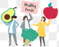 Png healthy foods sticker, balance diet, transparent background