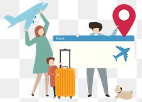 Family travel png sticker, transparent background