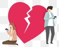 Breakup png sticker, transparent background