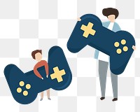 Family video game png sticker, transparent background