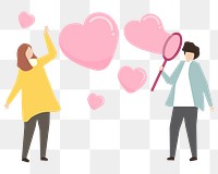 Dating png sticker, lovely couple, transparent background