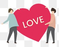 Romantic couple png sticker, love, transparent background