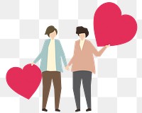 Romantic relationship png sticker, couple, transparent background