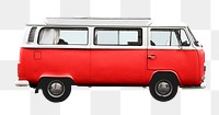Red minivan png sticker, vehicle cut out, transparent background