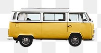 Yellow minivan png sticker, vehicle cut out, transparent background