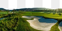 Green golf course png border, nature image, transparent background