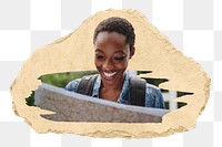 PNG African American woman, collage element, transparent background