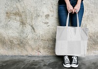 Tote bag png mockup, transparent design