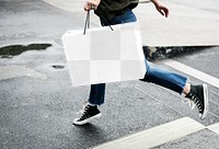 Shopping bag mockup, png transparent