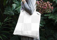 Tote bag png mockup, transparent design