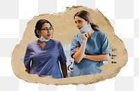 PNG Nurses having a conversation in the ICU, collage element, transparent background