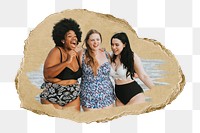 PNG Curvy, diverse women, collage element, transparent background