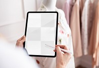 Tablet screen png mockup, fashion designer, transparent design