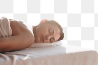 PNG Woman relaxing with a spa treatment, collage element, transparent background