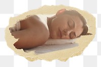 PNG Woman relaxing with a spa treatment, collage element, transparent background