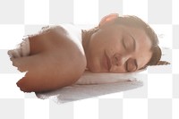 PNG Woman relaxing with a spa treatment, collage element, transparent background