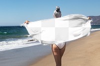 Scarf png mockup, transparent design