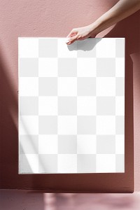 Picture frame png mockup, pink wall, transparent design