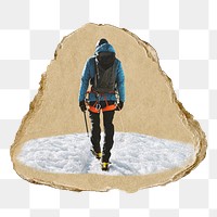 PNG Man backpack for hiking, collage element, transparent background