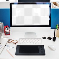 Computer screen png mockup, transparent design