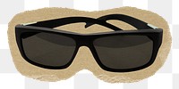 Sunglasses png sticker, ripped paper on transparent background 